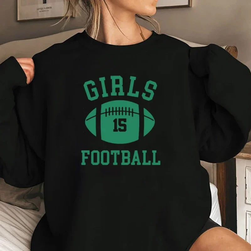 Girls is Football Crewneck Sweatshirt